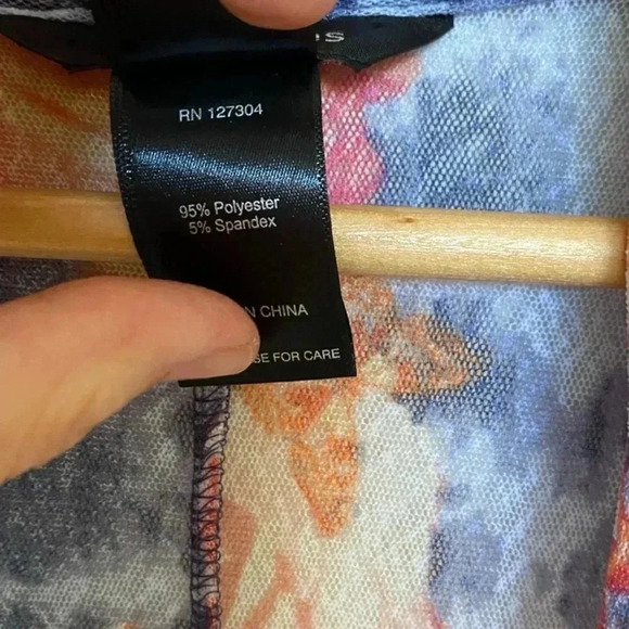 Ali Miles Womens Floral Long Sleeve Open Duster - Picture 5 of 8